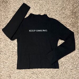 Black 'Keep Smiling' Women's Sweater